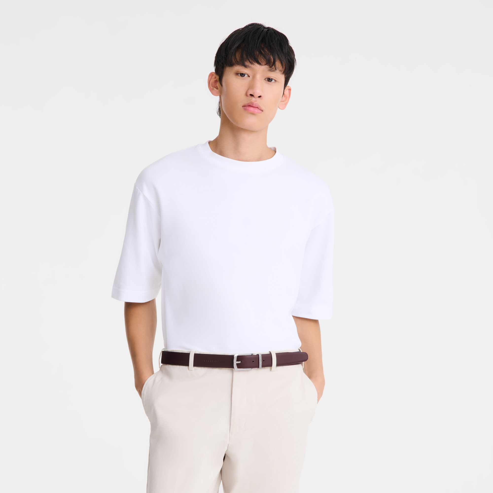 Delta Box Men's belt, Navy/Burgundy