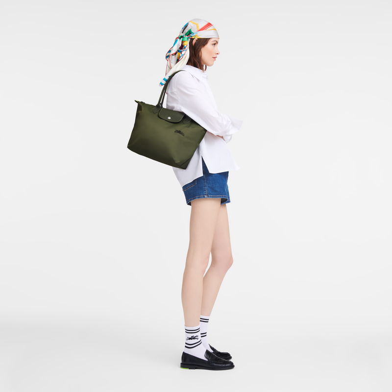 Le Pliage Green M Tote bag , Forest - Recycled canvas  - View 2 of  6