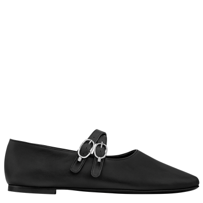 Le Foulonné Ballerinas , Black - Leather