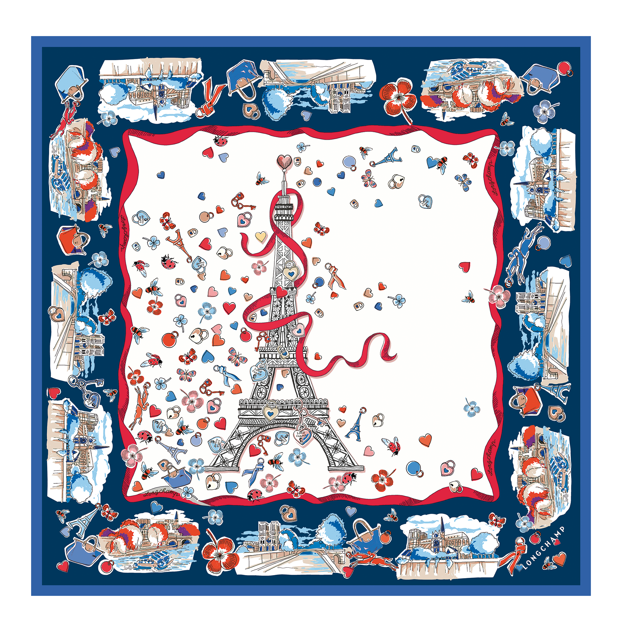 Tour Enchant&eacute;e 丝巾 50, 象牙白