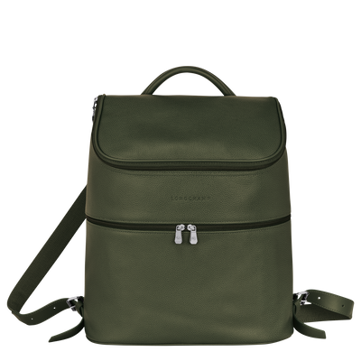 Le Foulonné Backpack , Khaki - Leather