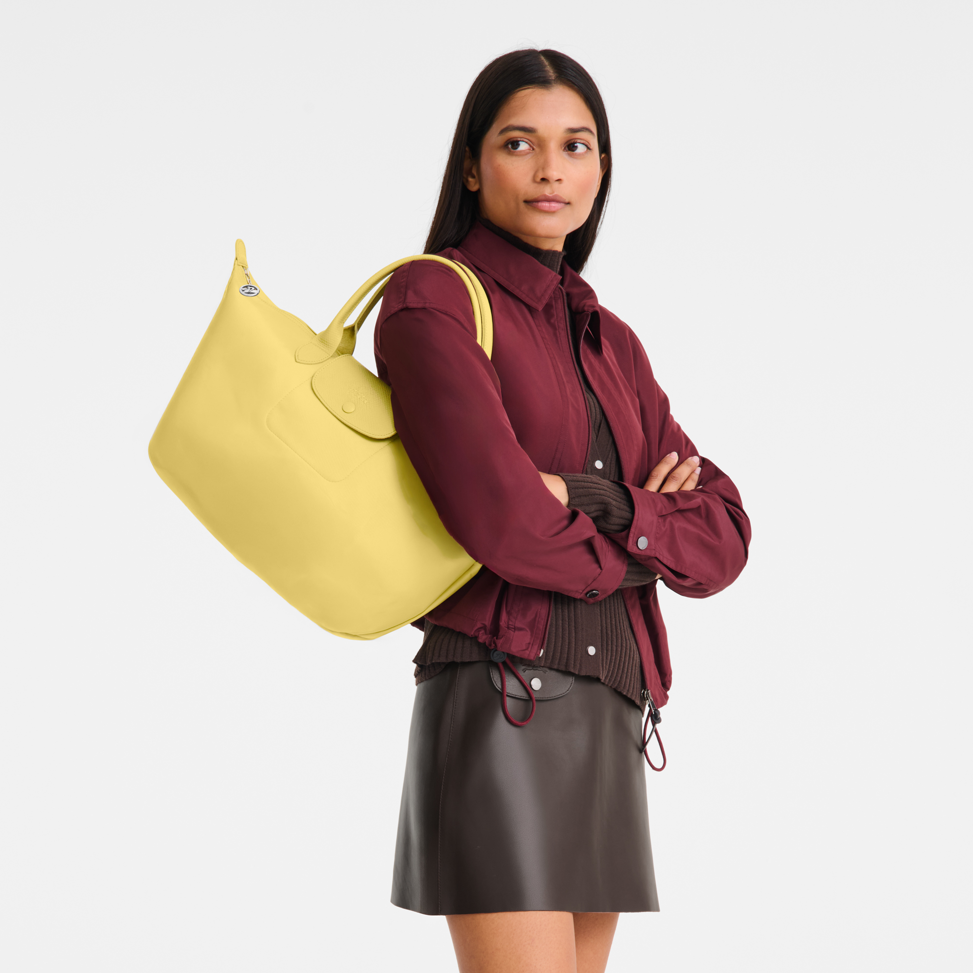 Le Pliage One Handbag L, Lime