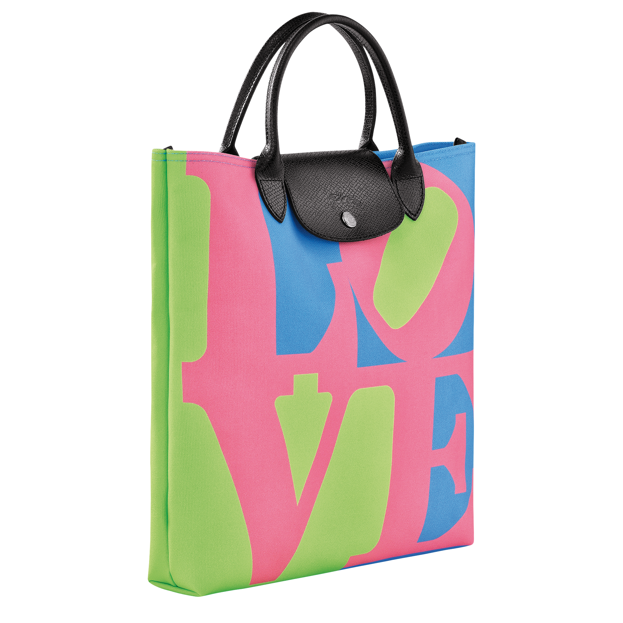 Longchamp x Robert Indiana 手提包 L, 粉红色