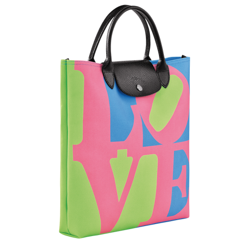 Longchamp x Robert Indiana L 手提包 , 粉红色 - 帆布 - 查看 3 5