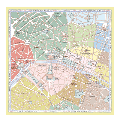 A la D&eacute;couverte de Paris 丝巾 90 , 青柠色 - 真丝
