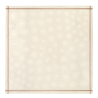 Longchamp奖章 披肩 , 象牙色 - 棉混纺