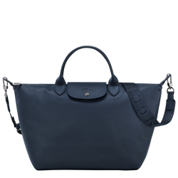 Le Pliage Xtra L 中号手提包 , 海军蓝色 - 皮革