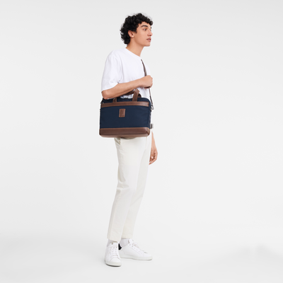 Boxford S 公文包 , 蓝色 - 再生帆布