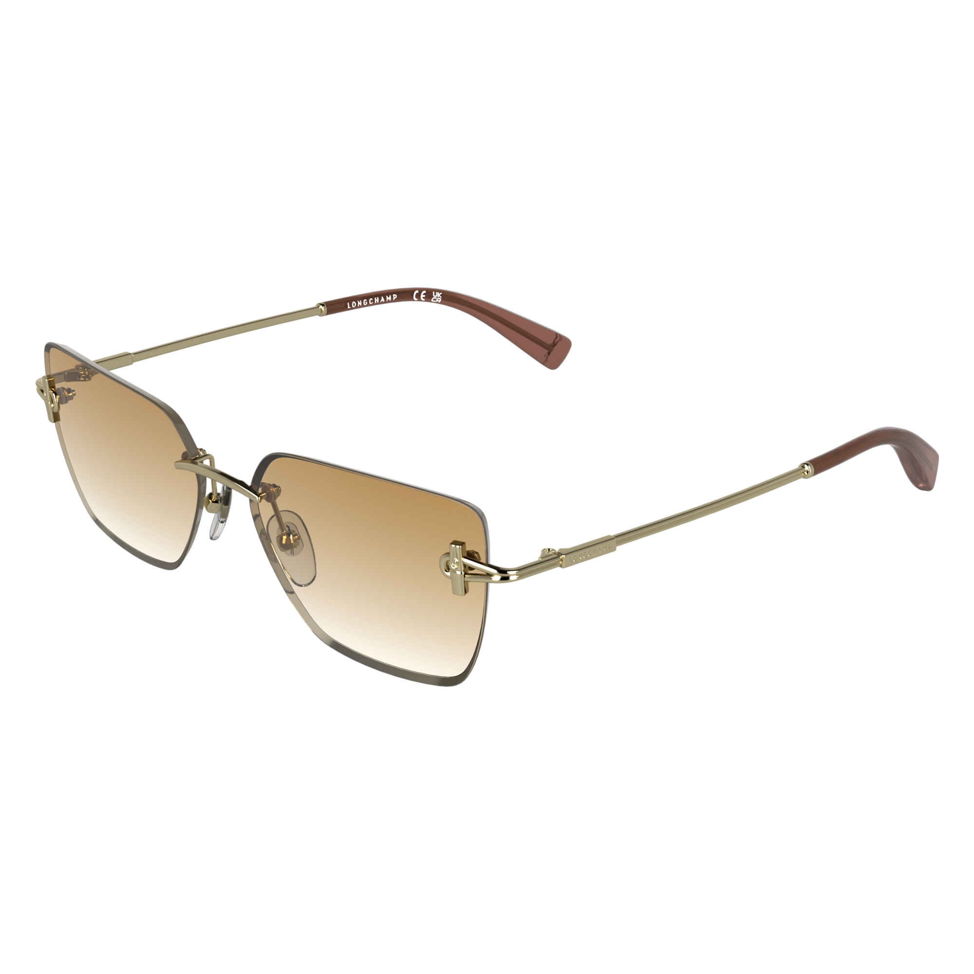 null Sunglasses, Gold/Brick
