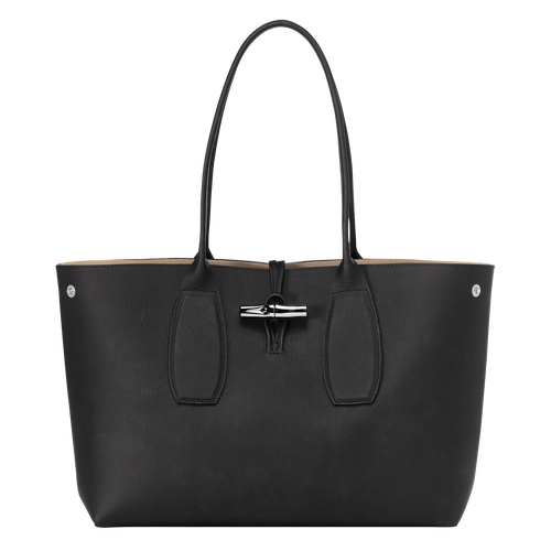 Roseau L Tote bag , Black - Leather - View 5 of  6