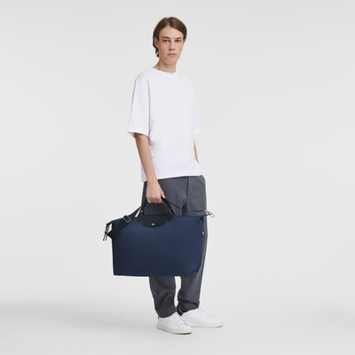 Le Pliage Energy L 旅行包 , 海军蓝色 - 再生帆布