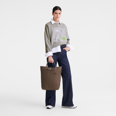 Le Pliage Green M 托特包 , 泥土色 - 帆布