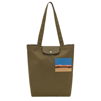 Caroline H&eacute;lain x Longchamp M 托特包 , 橄榄绿 - 帆布