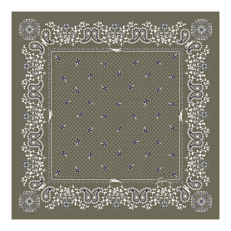 French Bandana 丝巾 50 , 洋蓟绿 - 真丝  - 查看 1 2