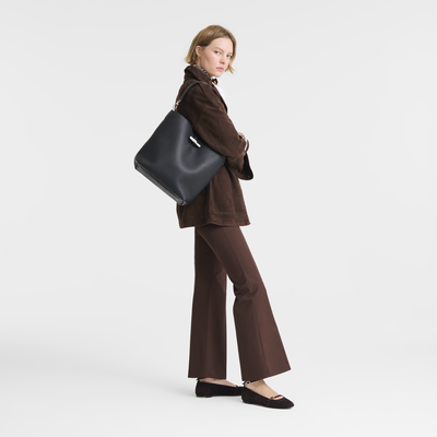 Le Roseau M Hobo 袋 , 黑色 - 皮革