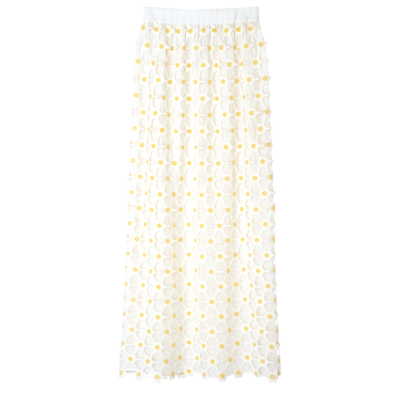 Long skirt , White - Macramé  - View 1 of  3