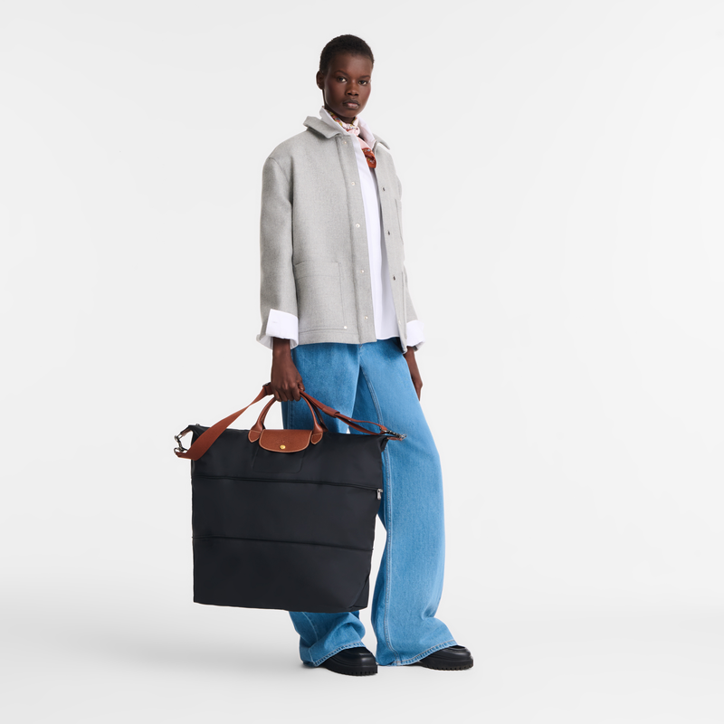 Le Pliage Original 可扩展旅行包 , 黑色 - 再生帆布  - 查看 2 7