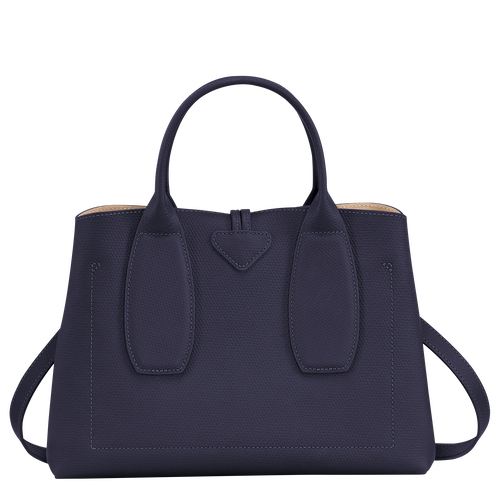 Roseau M Handbag , Bilberry - Leather - View 4 of  6