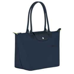 Le Pliage Green M Tote bag , Navy - Recycled canvas