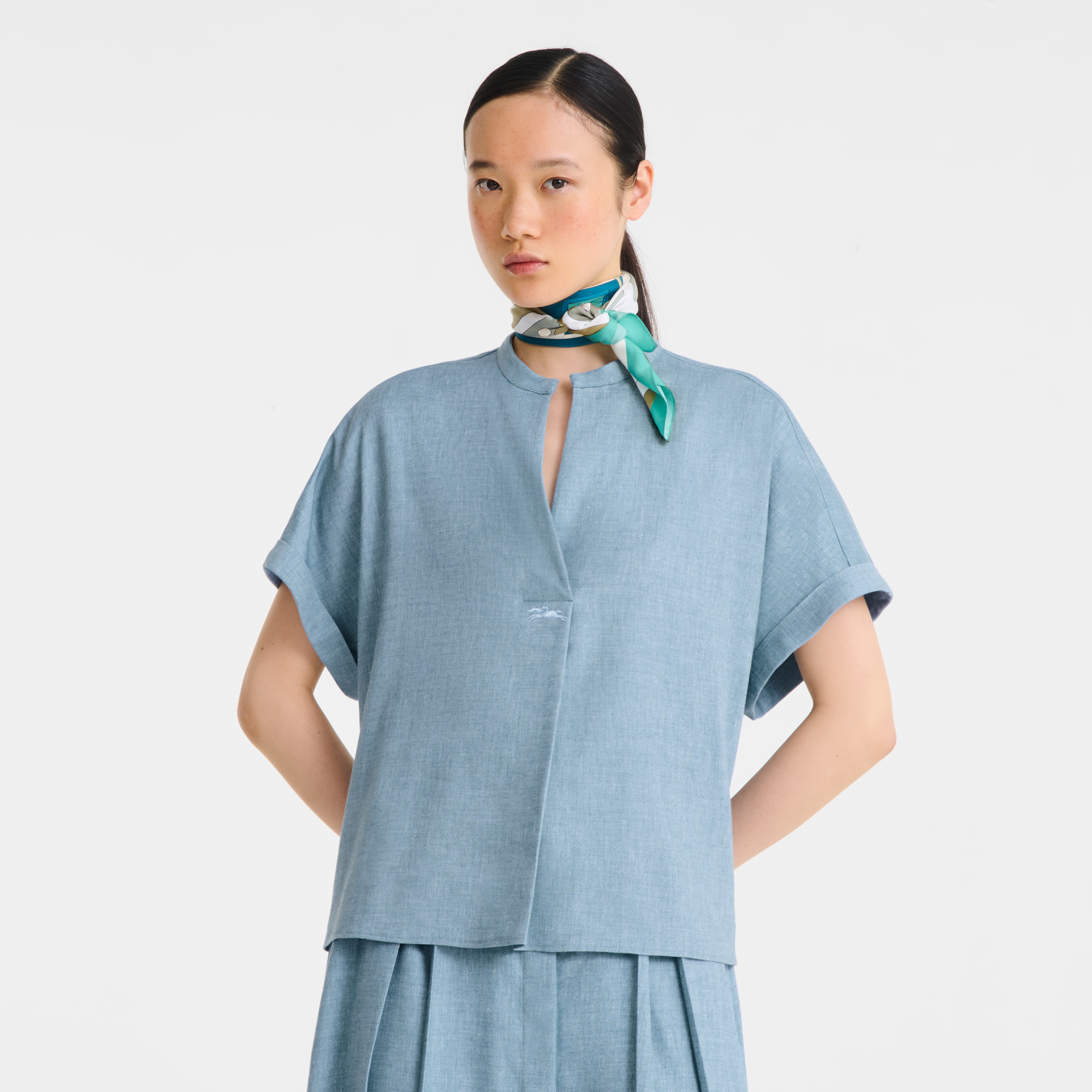 Tour Equestre Silk scarf 70, Mint