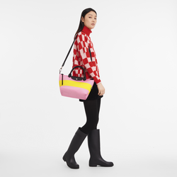 Le Pliage 系列 S 手提包 , 粉红色/黄色 - 帆布