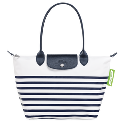 Le Pliage 系列 M 托特包 , 海军蓝/白色 - 帆布