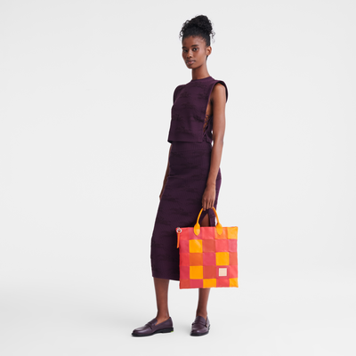 Re-Play L Handbag , Carrot - Leather