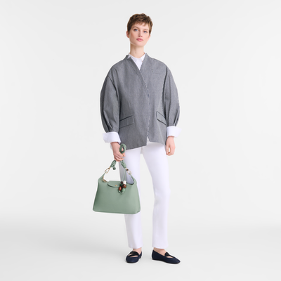 Le Pliage Xtra Hobo 袋 , 薄荷蓝 - 皮革