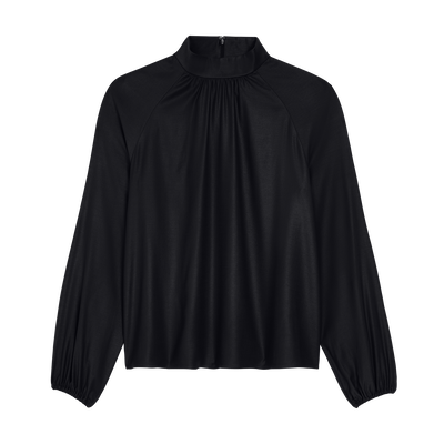 Blouse , Black - Viscose twill