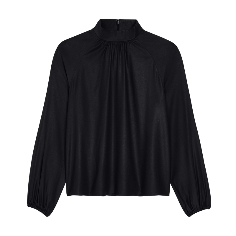 Blouse , Black - Viscose twill  - View 1 of  5