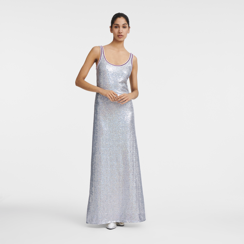 Long dress , Silver - Sequin  - View 2 of  4