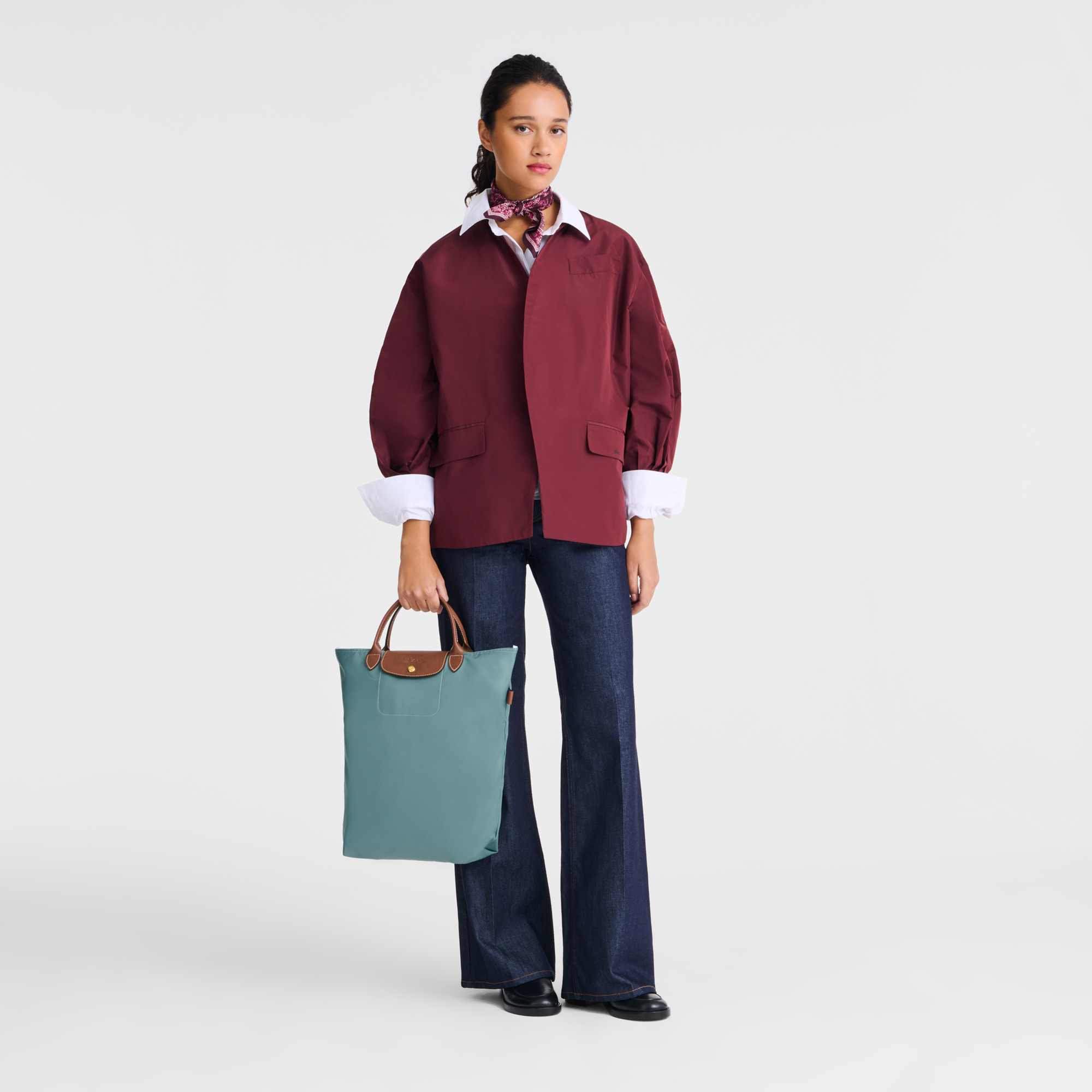 托特包 M, 尤加利绿 - 查看 2
        7 - 放大 Le Pliage Original 托特包 M, 尤加利绿