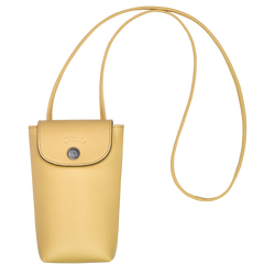 Le Pliage Xtra 皮革滚边装饰手机壳 , 小麦黄 - 皮革