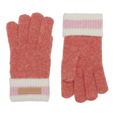 Gloves , Coral/Pink - Knit