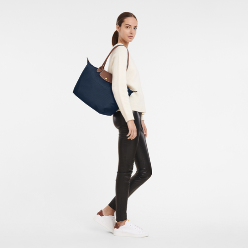 Le Pliage Original L Tote bag , Navy - Recycled canvas - View 2 of  6