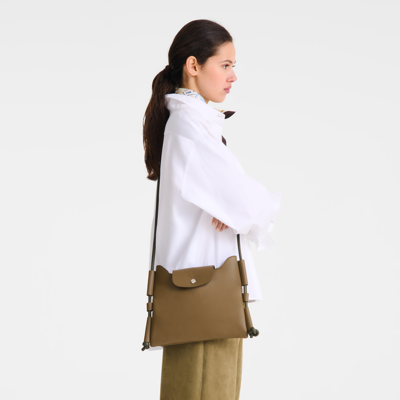 Le Pliage Xtra S Crossbody bag , Olive - Leather  - View 3 of  3