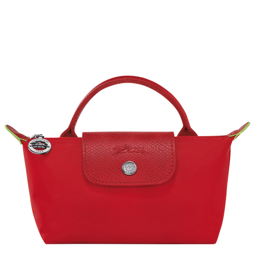 Le Pliage Green Pouch with handle , Tomato - Recycled canvas - View 1 of  6