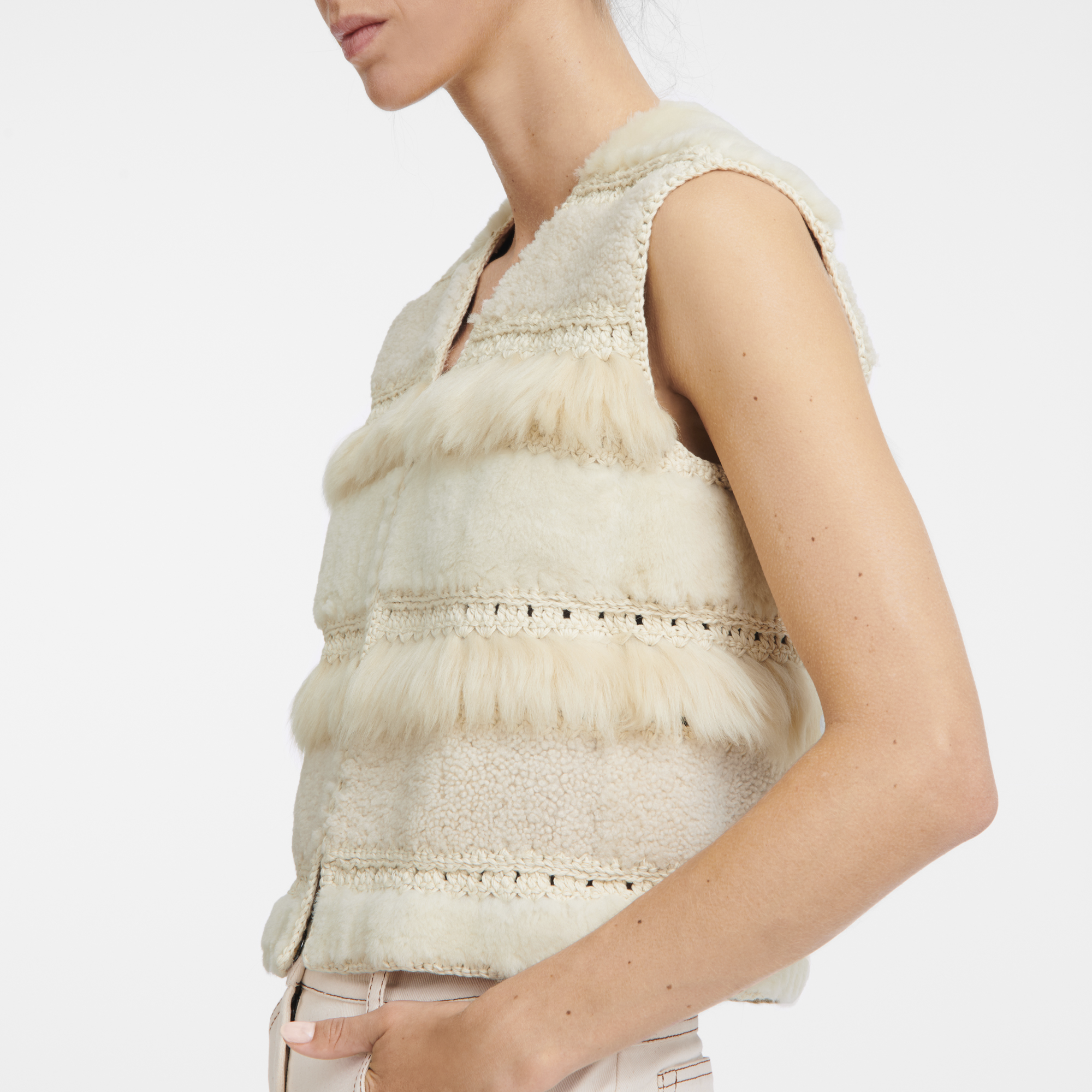 无袖开襟衫, 象牙白 - 查看 3
        4 - 放大 null 无袖开襟衫, 象牙白