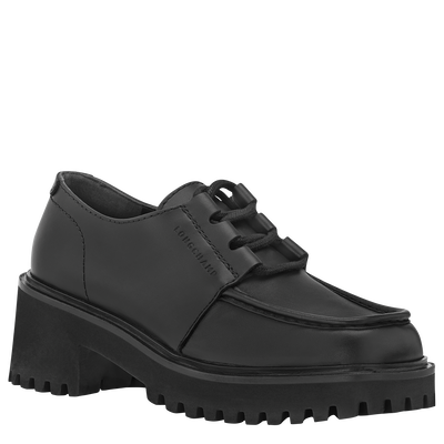 德比鞋 , 黑色 - 皮革