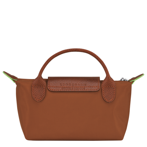 Le Pliage Green Pouch with handle , Cognac - Recycled canvas - View 4 of  6