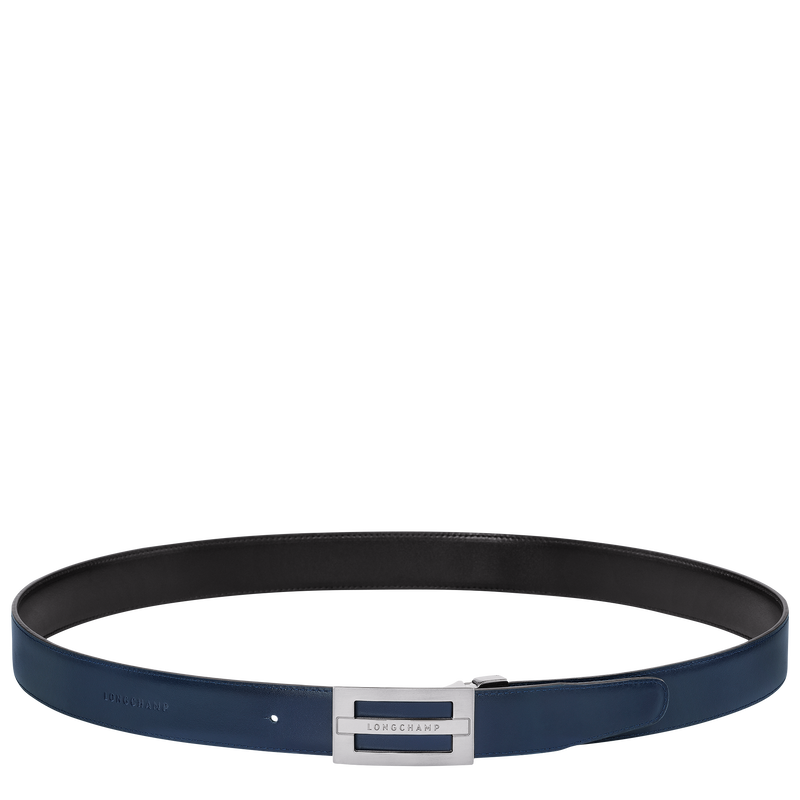 Delta Box Men's belt , Black/Navy - Leather  - View 3 of  4