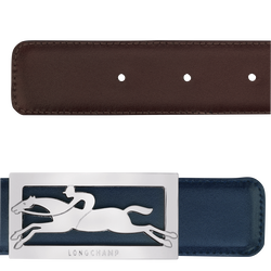 Delta Box Men's belt , Navy/Burgundy - Leather