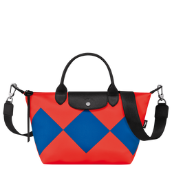 Le Pliage 系列 S 手提包 , 红色 / 钴蓝色 - 帆布