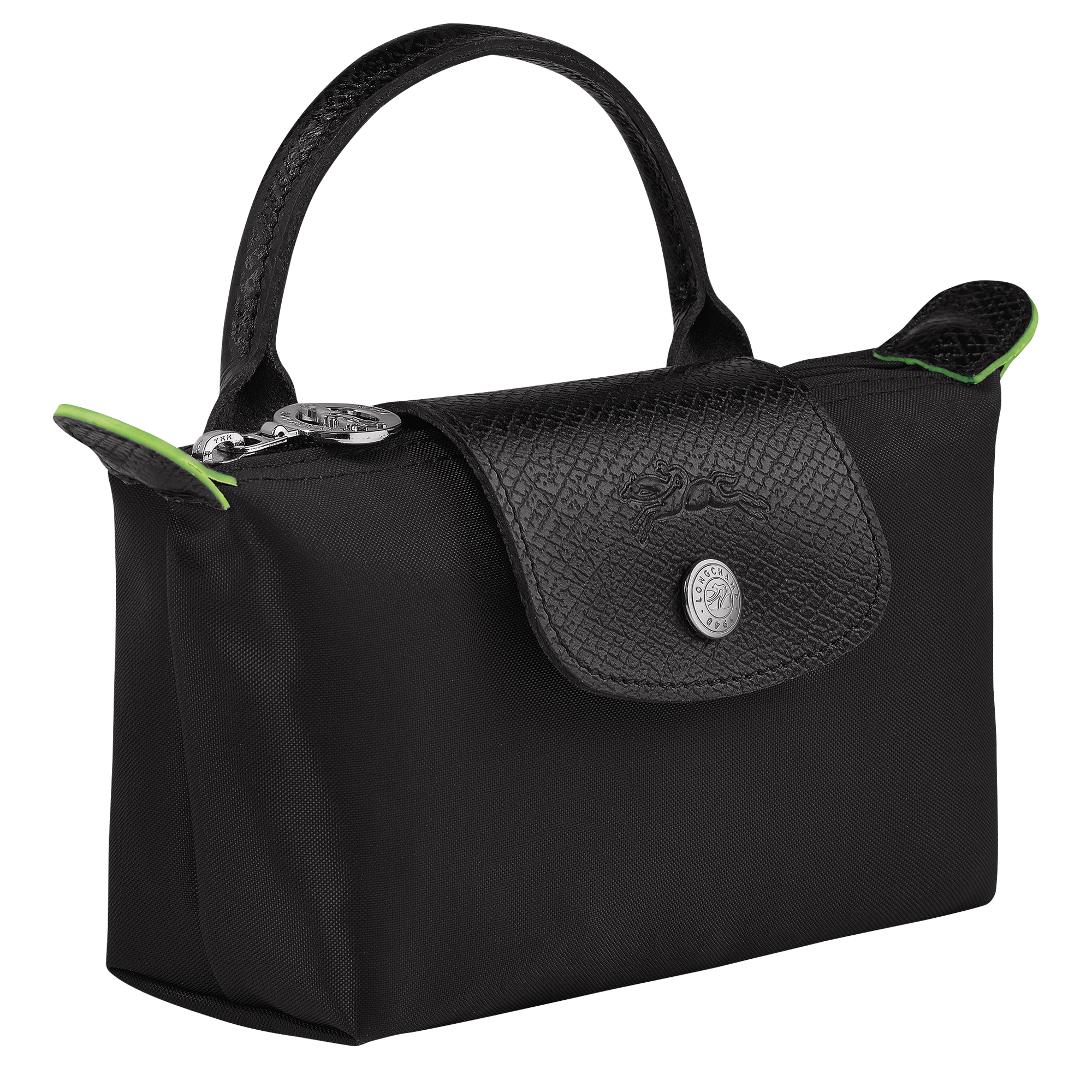 Le Pliage Green Pouch with handle, Black