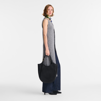 Le Foulonn&eacute; XL Tote bag , Black - Leather