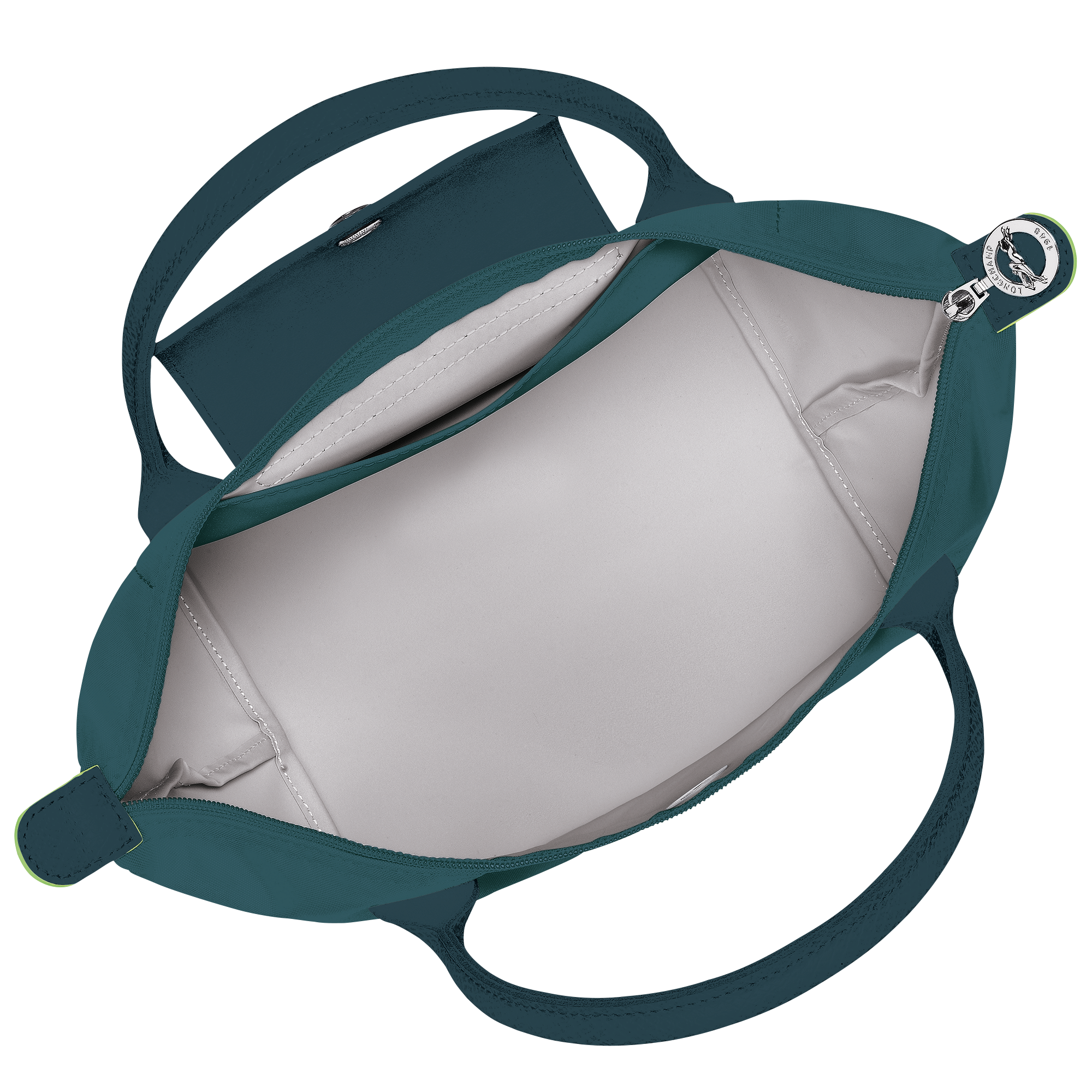 手提包 M, 孔雀蓝色 - 查看 5
        7 - 放大 Le Pliage Green 手提包 M, 孔雀蓝色