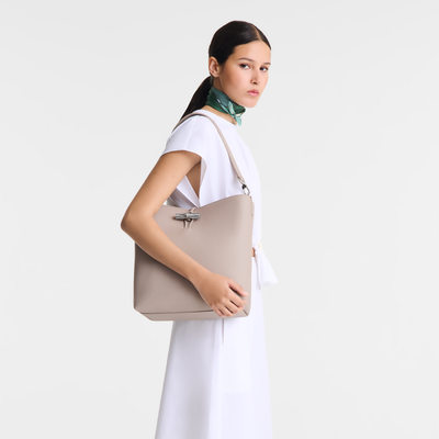 Le Roseau M Hobo 袋 , 陶灰色 - 皮革