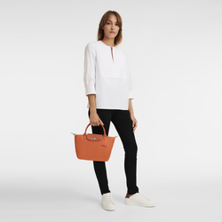 Le Pliage Green S Handbag , Carot - Recycled canvas