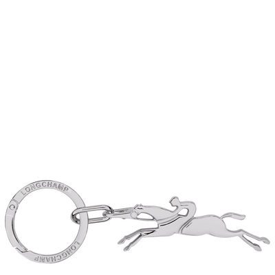 Cavalier Longchamp Keyring , Silver - Metal