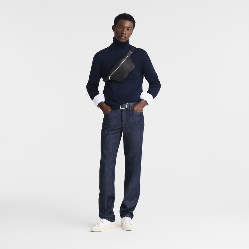 Le Foulonn&eacute; M Belt bag , Black - Leather  - View 2 of  6